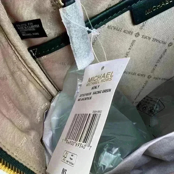 Michael Kors Kenly Backpack Medium MK Signature Racing Green - Picture 10 of 12